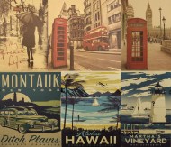 Постер ретро «Города и страны»