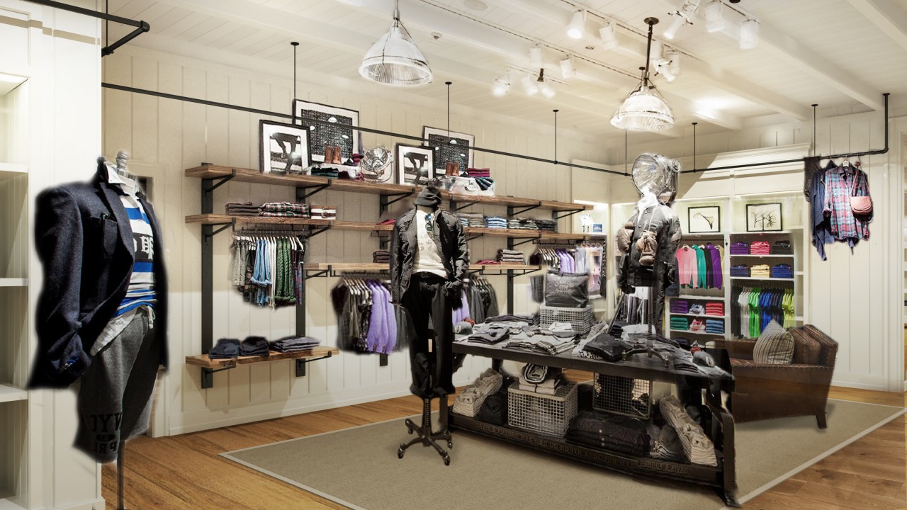 Создаем интерьер в стиле Лофт для магазина одежды